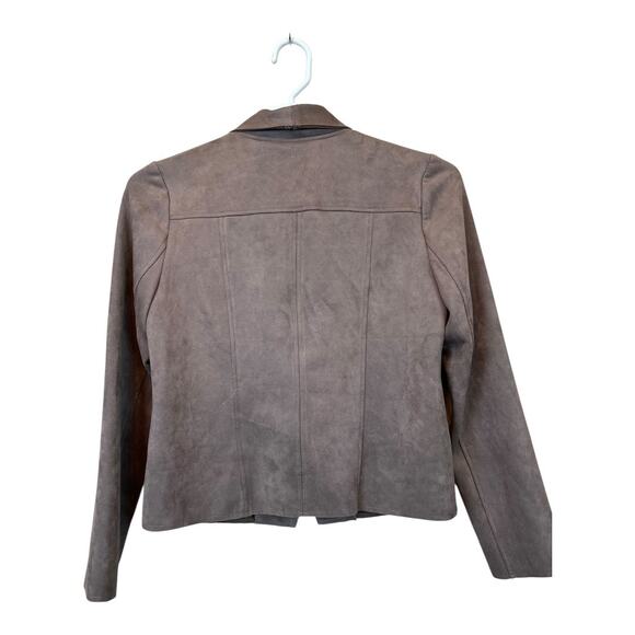 Philosophy Beige Faux Leather Vegan Pleather Moto Jacket Asymmetrical Small - Picture 5 of 5
